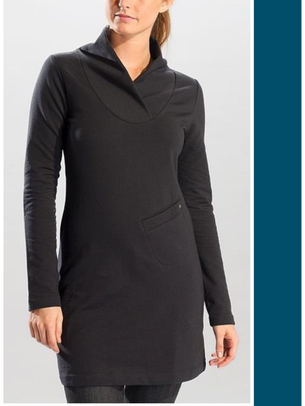 Lole Calm Sweatshirt Mini Tunic Dress in Black Size S Sporty Athleisure